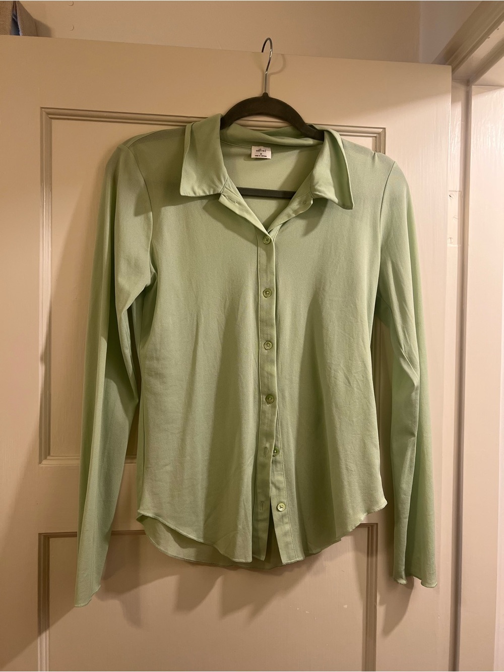 Wilfred Light Green Button-Up Women's Top